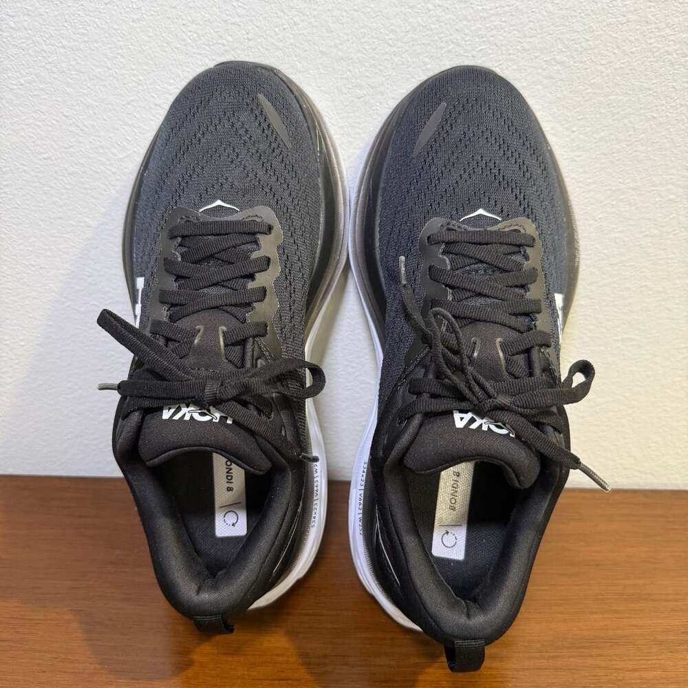 Hoka Bondi 8 Black White Running Shoes Women US 8D - Picture 5 of 11